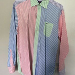 Vineyard Vines Multi Colored Striped Tucker Shirt (Large)